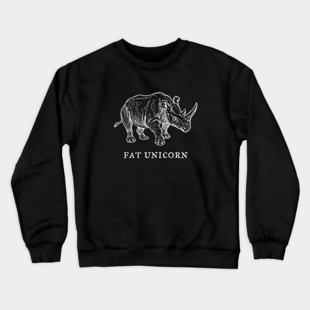 Rhino  - Fat Unicorn D Crewneck Sweatshirt by karutees